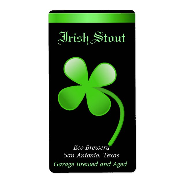 Shamrock Accueil Bière Fabriquée Étiquettes (Devant)