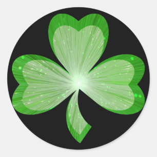 Shamrock autocollant rond noir