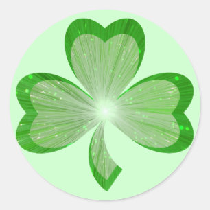 Shamrock autocollant rond vert