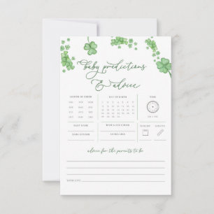 Shamrock Baby Predictions Conseil Baby shower jeu