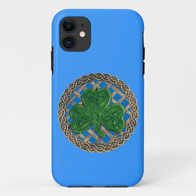 Shamrock bleu et noeuds celtiques iPhone 5 Coque (Dos)