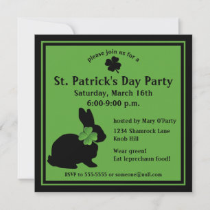 Shamrock Bunny St. Patrick's Day Invitation