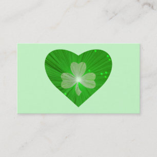 Shamrock carte de visite vert Coeur