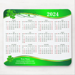 Shamrock chanceux 2024. Tapis de souris