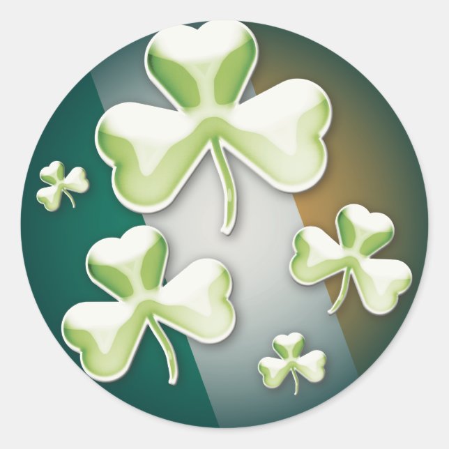 Shamrock chanceux - Autocollant (Devant)