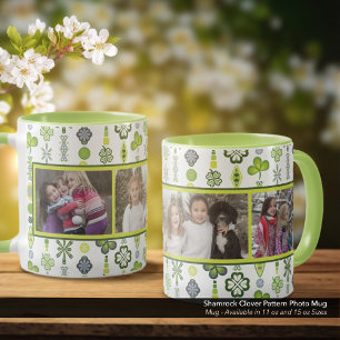Shamrock Clover Motif Photo Mug