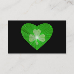 Shamrock Coeur carte de visite noir