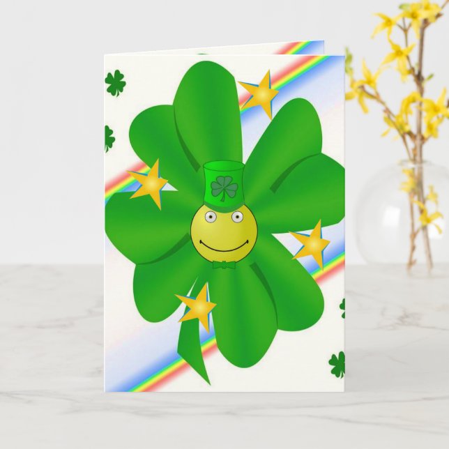 Shamrock de la carte de voeux de la Saint Patrick (Fleur jaune)