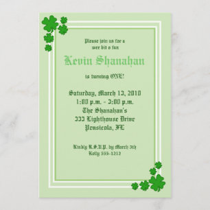 Shamrock de la Saint-Patrick Invitation d'annivers