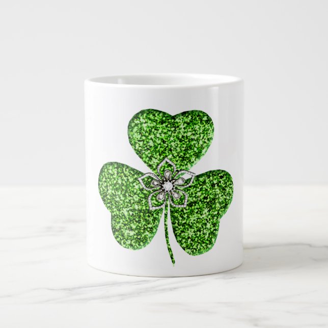 Shamrock De parties scintillant Et Mug Fleur Jumbo (Devant)