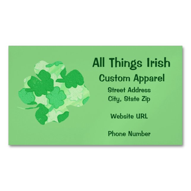 Shamrock des Magnets Carte de visite Shamrock (devant)
