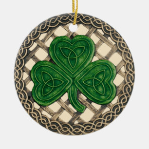 Shamrock Et Céltic Knots Ornement Beige