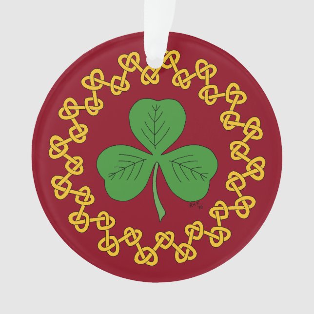 Shamrock et nouage sur rouge (devant)