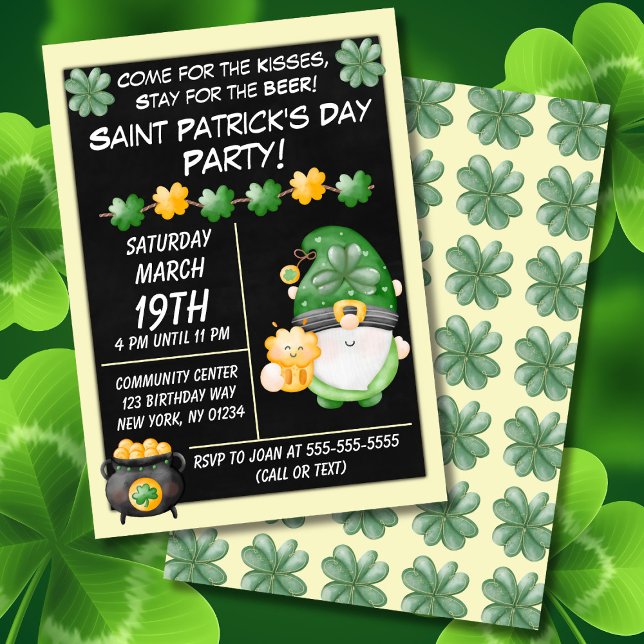 Shamrock Gold Saint Patrick's Day Party Invitation (Créateur téléchargé)