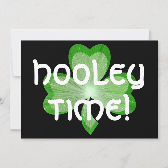Shamrock grand "Hooley Time"  invitation noire (Devant)