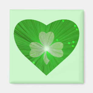 Shamrock Heart frigo aimant vert