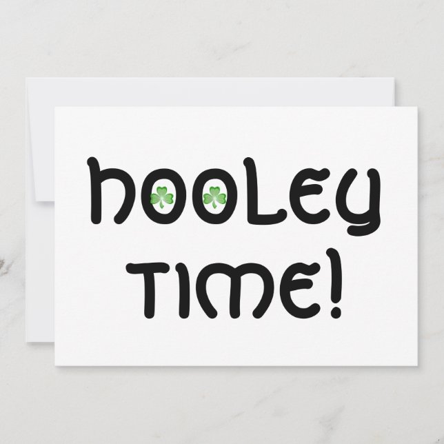 Shamrock 'Hooley Time' invitation blanc (Devant)