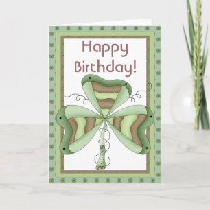 Shamrock irlandais 2 Bonne mars carte d'anniversai