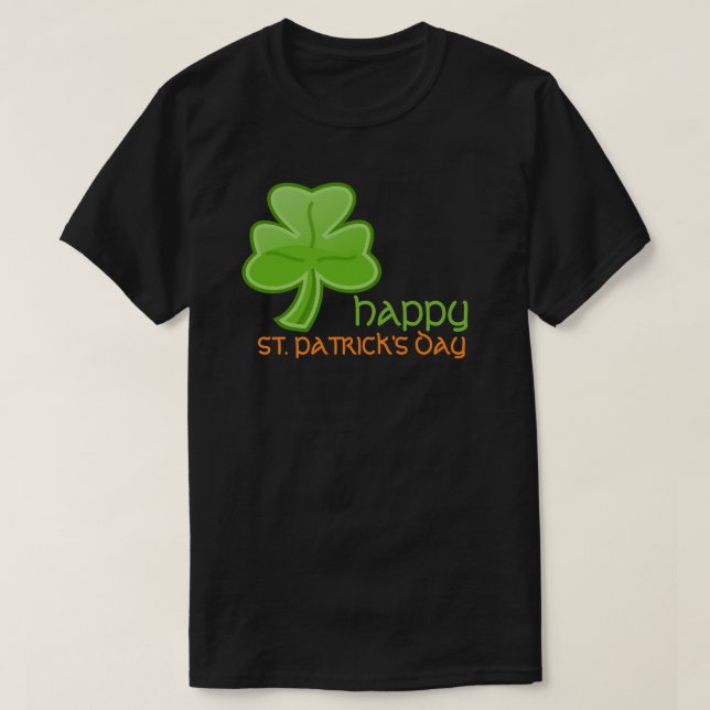 Shamrock irlandais Happy St. Patrick's Day T-Shirt (Design devant)