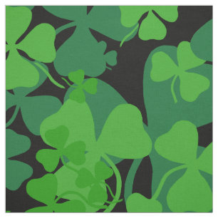 Shamrock irlandais, noir, copie 10c de tissu de