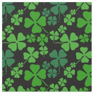 Shamrock irlandais, noir, copie verte de tissu de