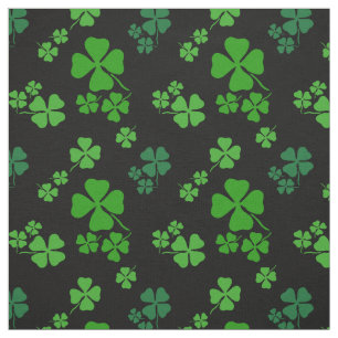 Shamrock irlandais, noir, copie verte de tissu de
