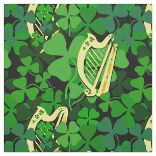 shamrock irlandais, noir, tissu de haricots irland
