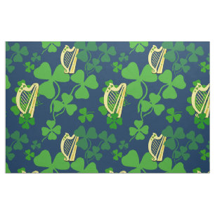 shamrock irlandais, noir, tissu de harpe irlandais