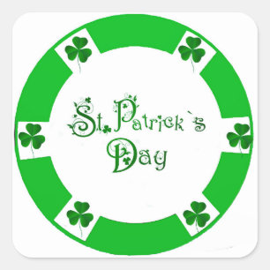 Shamrock irlandais pour autocollants Carrés-brilla