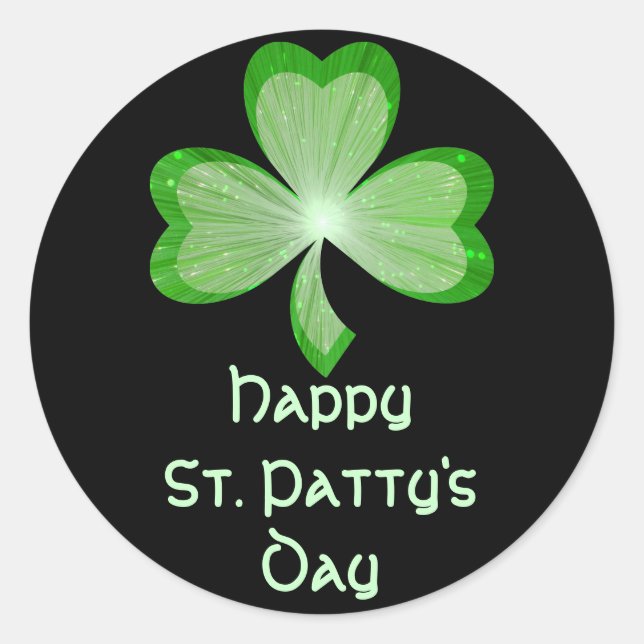 Shamrock 'Jour de la St Patrick' autocollant rond  (Devant)