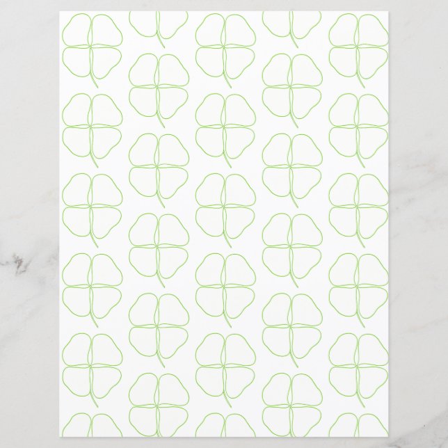 Shamrock Outlines Scrapbook Paper (Devant)