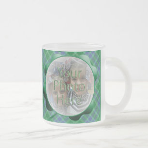 Shamrock Plaid Vert Personnalisable Photo Mug