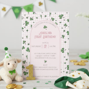 Shamrock rose Premier anniversaire Invitation phot