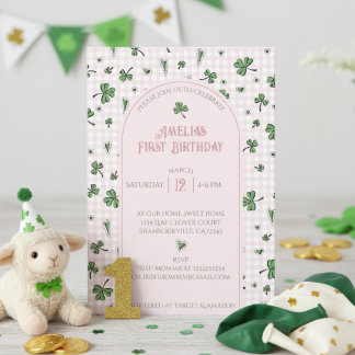 Shamrock rose Premier anniversaire Invitation phot