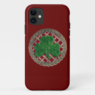 Shamrock rouge et noeuds celtiques iPhone 5G Coque
