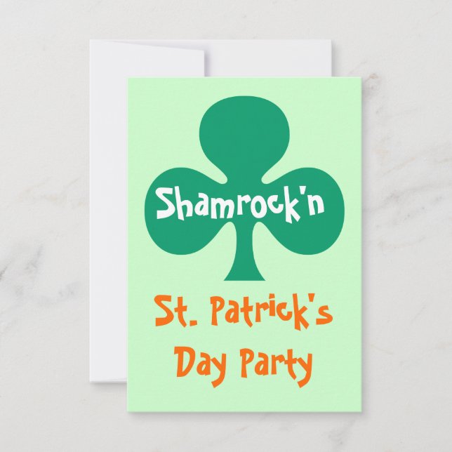 shamrock Shamrock n party Invitation kelly green (Devant)