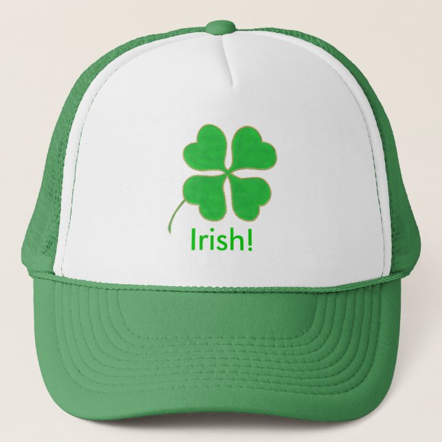Shamrock vert clair Gold Dots Trim, casquette irla (Devant)
