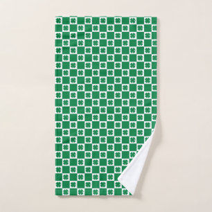shamrock vert et blanc À damiers Motif Clover