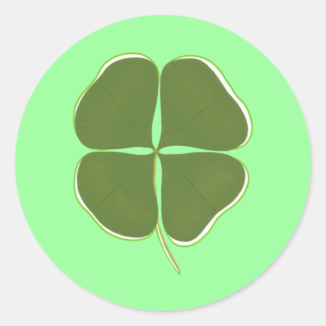 Shamrock vert foncé, autocollants à quatre feuille (Devant)