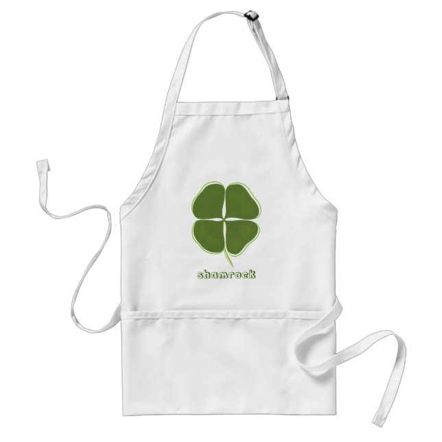 Shamrock vert, quatre feuilles de trèfle, tabliers (Devant)