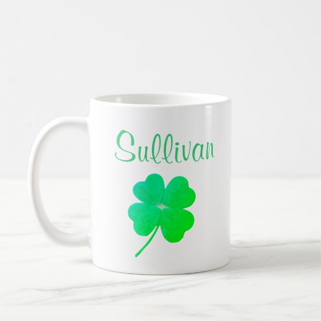 Shamrock vert St. Patricks Day 4Sean (nom) Mug (Gauche)