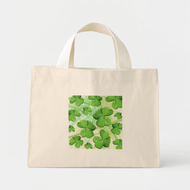 Shamrock vert St Patrick's Day Minuscule Sac fourr (Devant)
