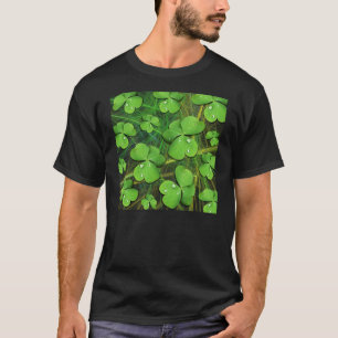 Shamrock vert St Patrick's Day T-shirt noir basiqu