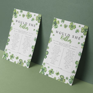 Shamrock Voudrait-Elle Plutôt Baby shower Jeu