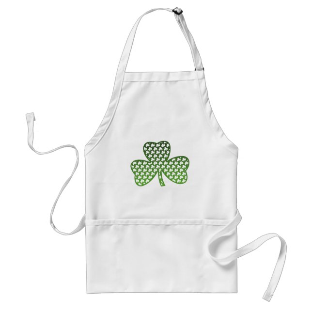 Shamrocks blancs dans le tablier vert de shamrock (Devant)
