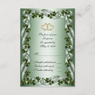 Shamrocks de carte RSVP de mariage irlandais