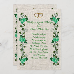 Shamrocks irlandais de faire-part de mariage et