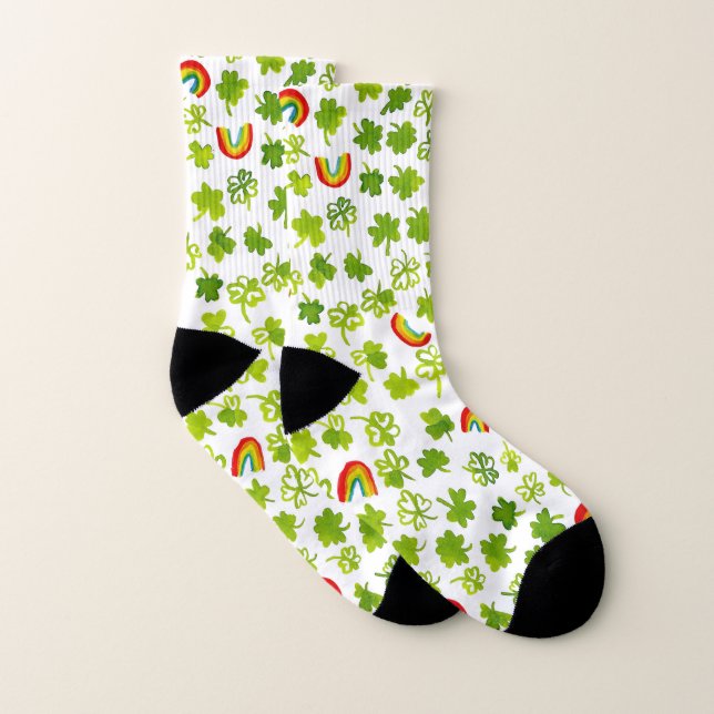 Shamrocks motif aquarelle et Rainbows (Paire)