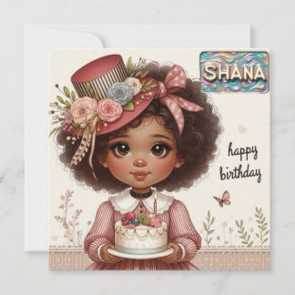 SHANA ~ Carte d'anniversaire ~ Rose ~