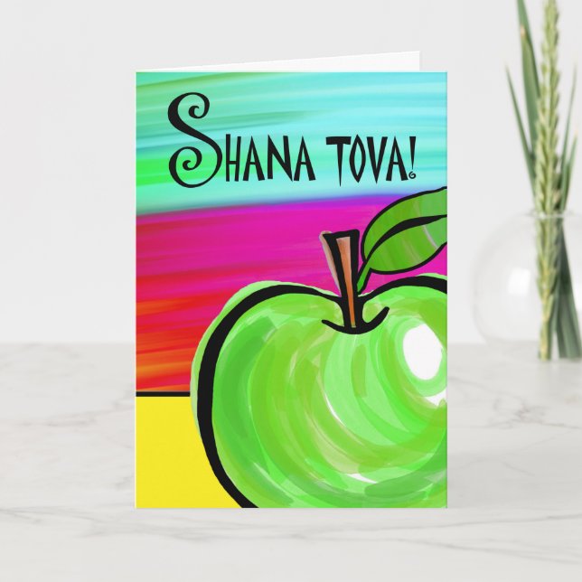 Shana Tova ! Carte de Rosh Hashanah, Apple vert (Devant)